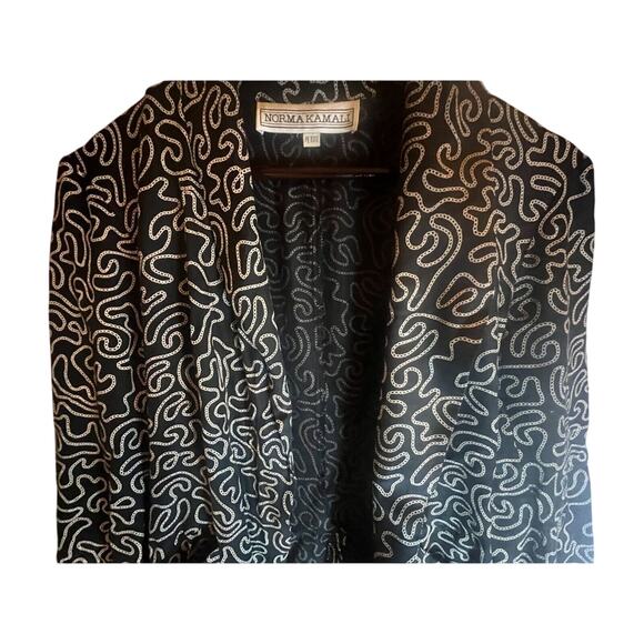 Norma Kamali Chainlink Black VTG Front Blazer Jacket XS P Vintage Pockets - Picture 2 of 7